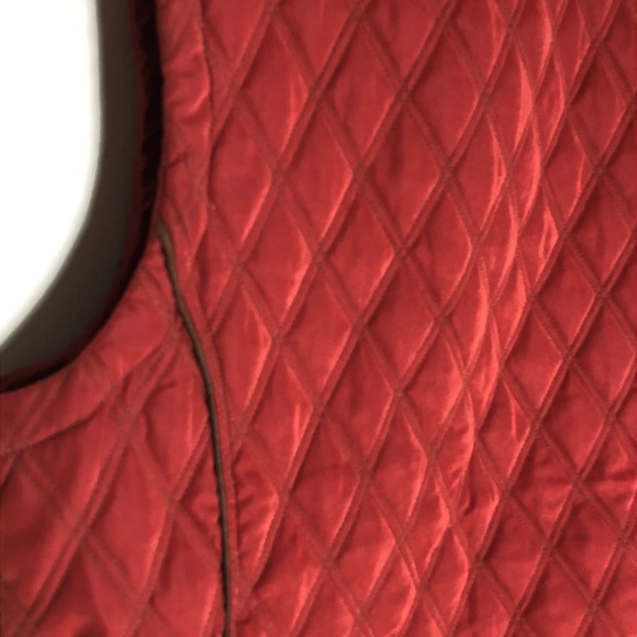 🛍️Orange quilted puffer down vest L Nordstrom Rust Impermeable Platinum - Picture 5 of 6